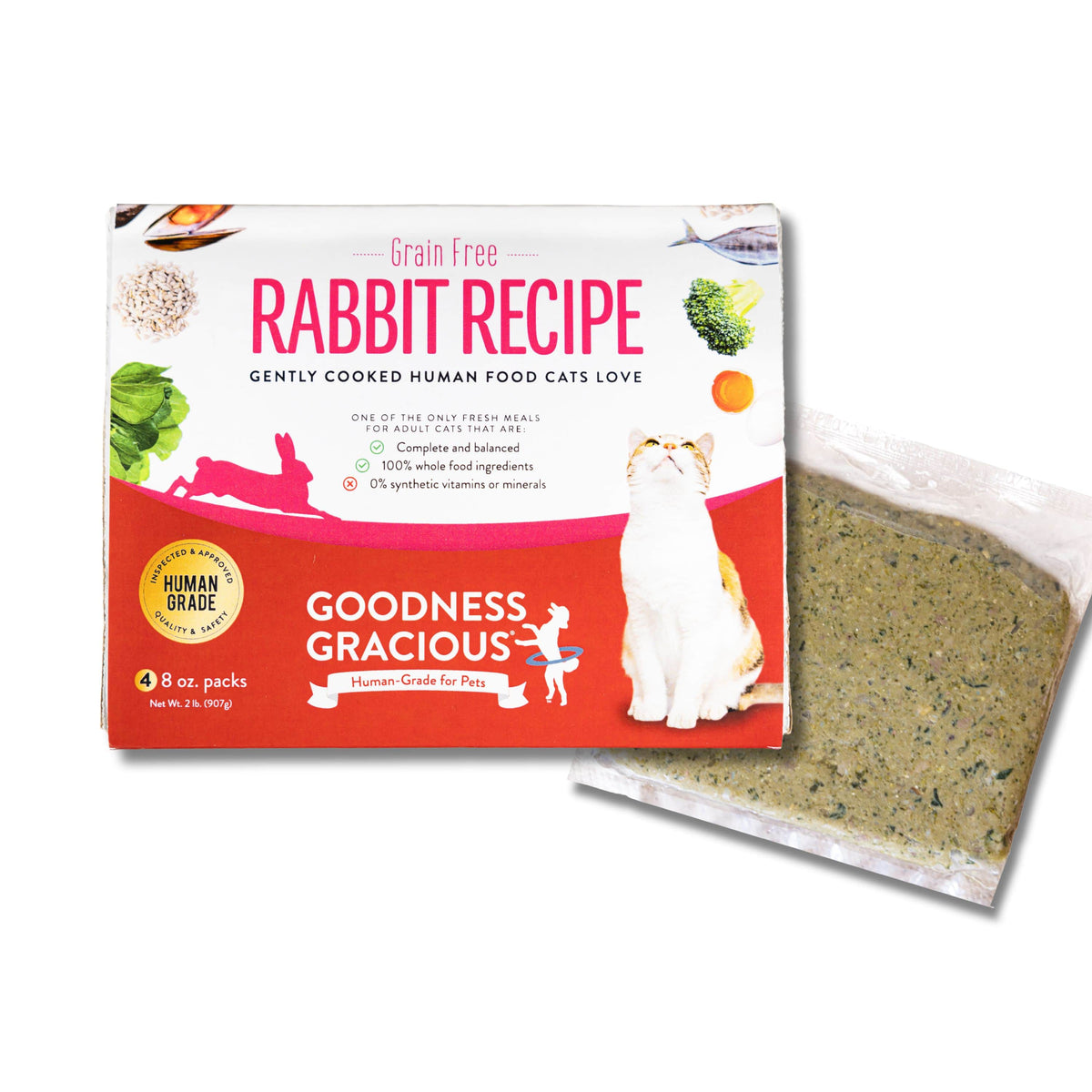 Rabbit Gently Cooked Meals for Cats Human Grade Goodness Gracious