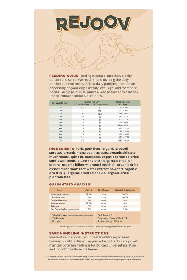 Rejoov - Gut and Total Body Health Recipe for Dogs