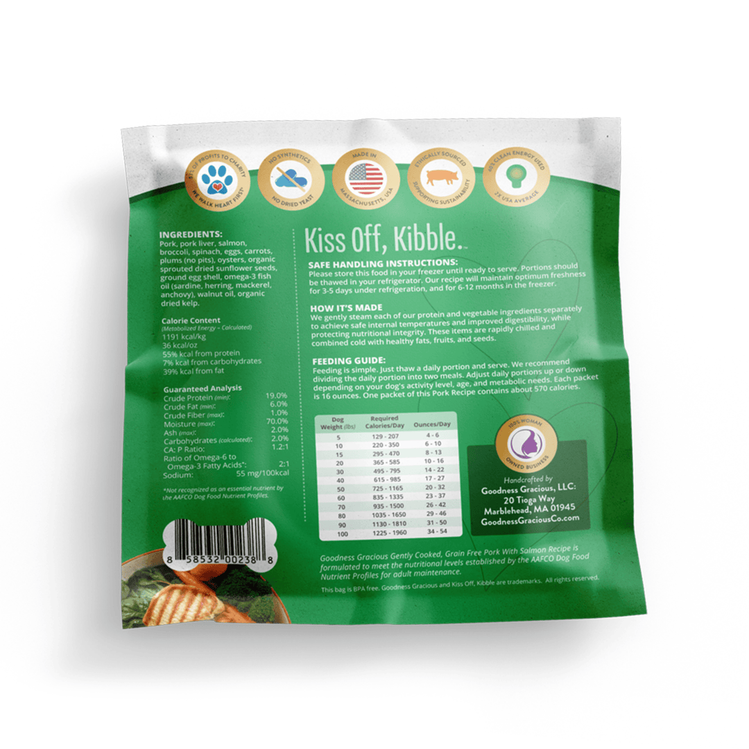 Pork & Wild Salmon Gently Cooked Meals for Dogs Human Grade