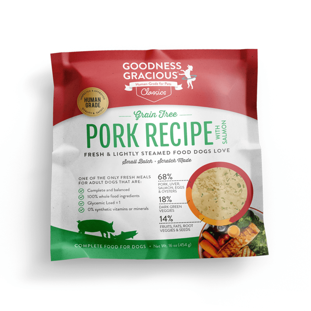 Pork & Wild Salmon Gently Cooked Meals for Dogs Human Grade
