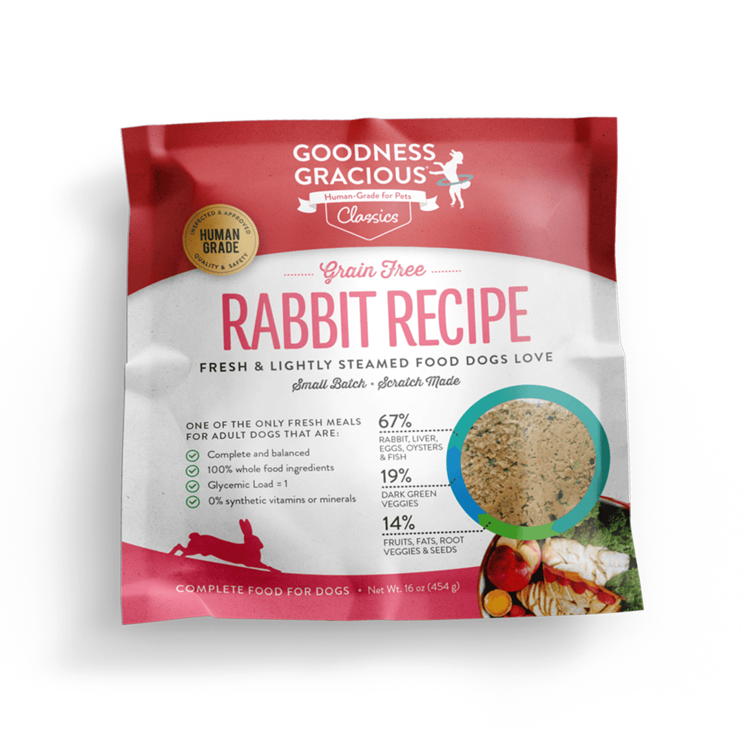 Rabbit Gently Cooked Meals for Dogs Human Grade
