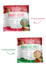 Human Grade, Gently Cooked Rabbit For Dogs Preset Boxes- 18lbs.