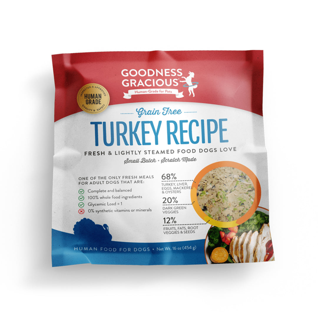 Turkey Gently Cooked Meals for Dogs Human Grade Goodness Gracious