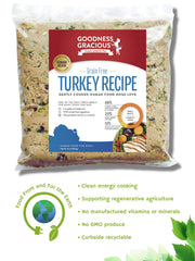 Clean Recyclable And Compostable Goodness Gracious Human Grade Gently Cooked Turkey Recipe For Dogs Is Sourced Made Packaged And Shipped In An Earth Friendly Way