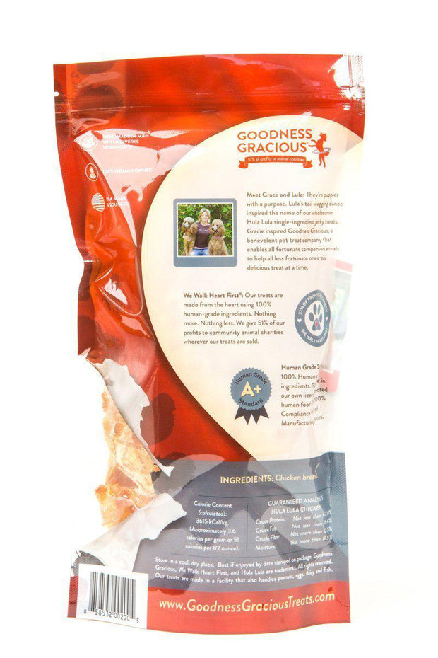 Goodness Gracious Human Grade, Single Ingredient Chicken Jerky for Dogs