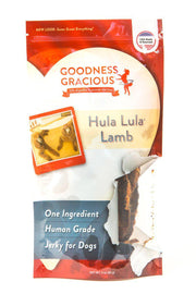 Goodness Gracious Human Grade, Single Ingredient Hula Lula Lamb Jerky for Dogs